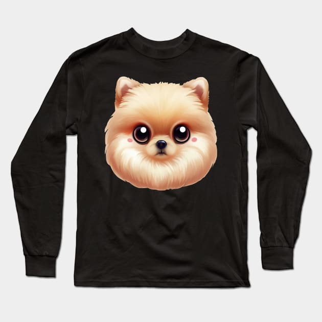 Pomeranian Portrait Perfection Long Sleeve T-Shirt by Art By Mojo